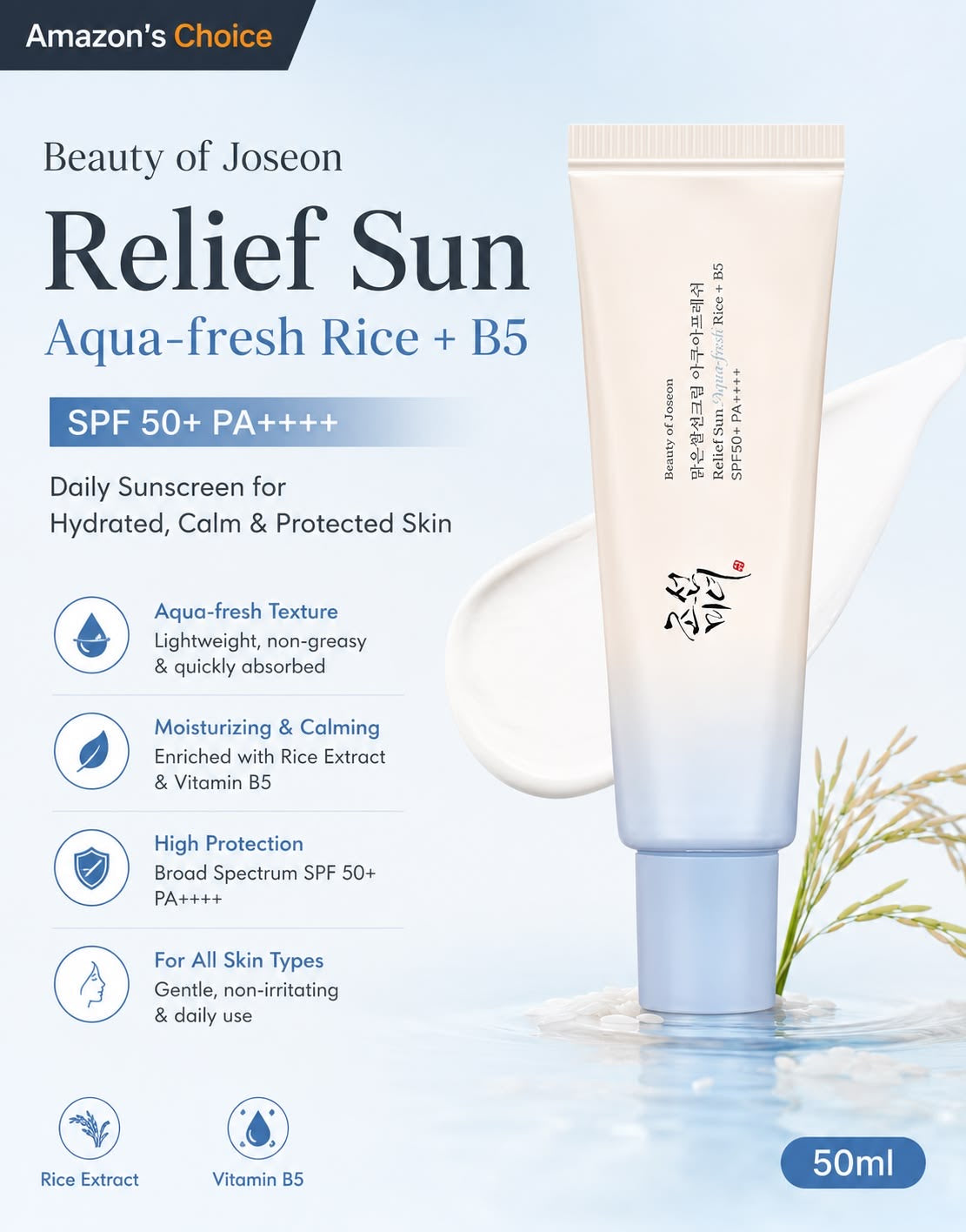 Beauty Of Joseon Relief Sun Aqua-Fresh Rice + B5 Sunscreen - 5